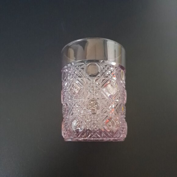 Vintage Purple Cut Glass Tumbler With Intricate Geometric Pattern - Picture 7 of 13